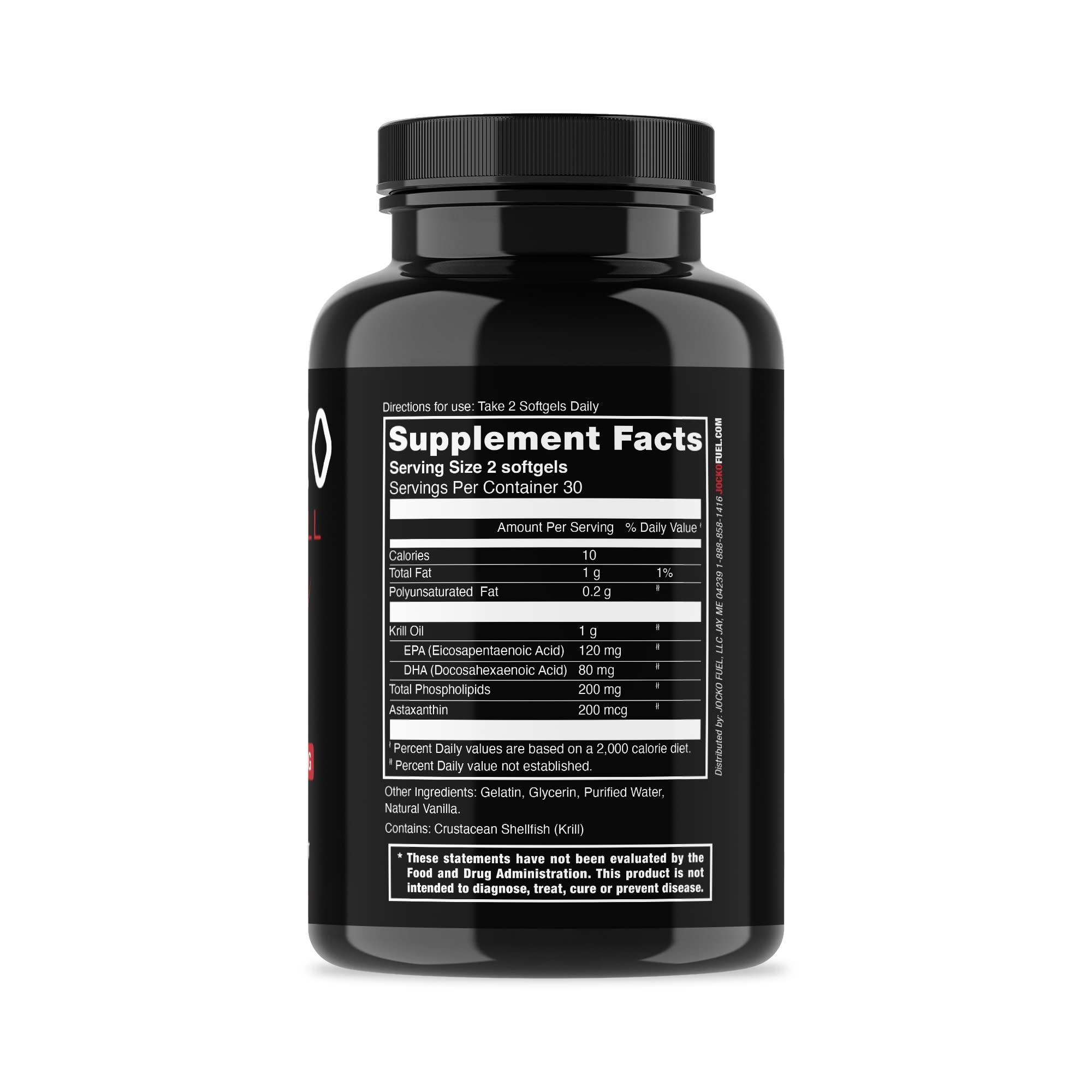 Jocko Fuel Antarctic Krill Oil Omega 3 Fatty Acid Supplements DHA & EPA - 1000mg Softgels - Supports Joints, Mobility & Mental Function (60 Softgels) - TrustMedUSA