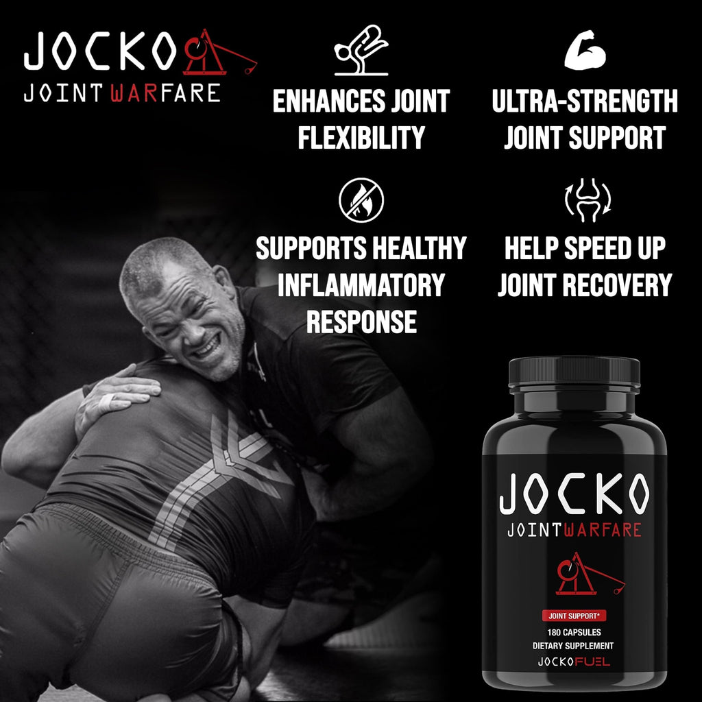 Jocko Fuel Joint Support Supplement - Glucosamine MSM for Joint Pain, Mobility, & Flexibility w/Turmeric & Boswellia (180 Capsules) - TrustMedUSA