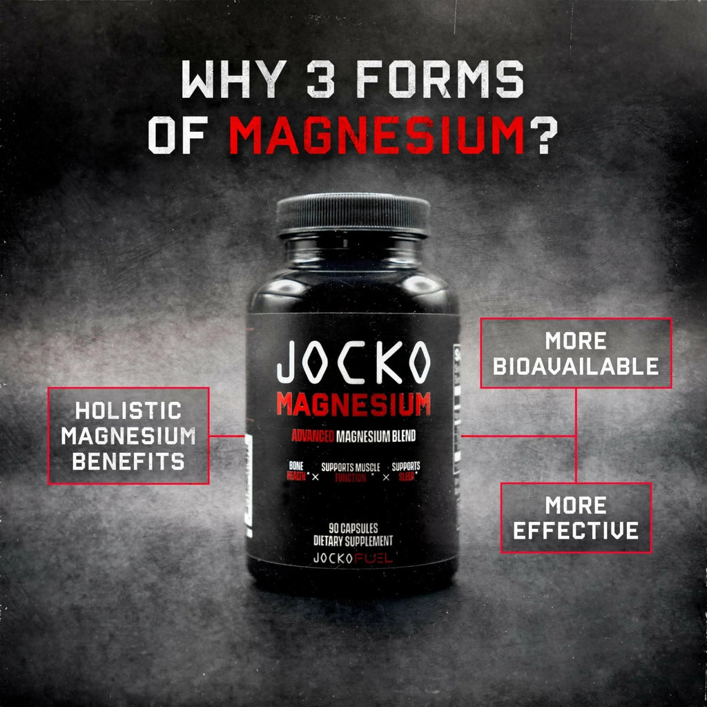 Jocko Fuel Magnesium Complex Supplement - Magnesium Glycinate, Citrate, & Taurate Capsules Dietary Supplement for Muscle Recovery & Relaxation, Heart, Nerve, Bone Support, & Sleep 30-Day Supply - TrustMedUSA