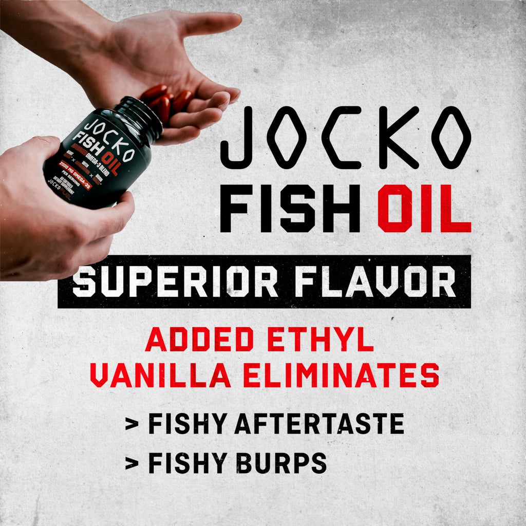Jocko Fuel Omega 3 Fish Oil Supplement 2000mg - Burpless Fatty Acid Supplement, Wild Caught, Powerful Antioxidant with Astaxanthin (60 Capsules) - TrustMedUSA
