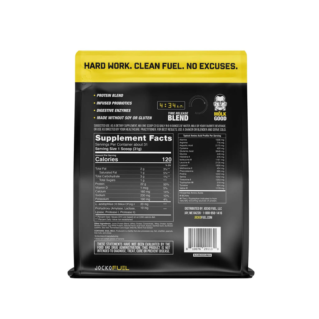 Jocko Mölk Whey Protein Powder (Banana Cream) - Keto, Probiotics, Grass Fed, Digestive - TrustMedUSA