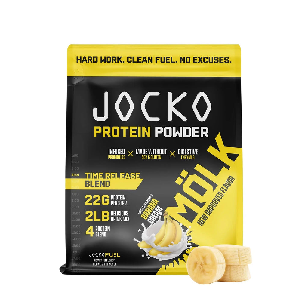Jocko Mölk Whey Protein Powder (Banana Cream) - Keto, Probiotics, Grass Fed, Digestive - TrustMedUSA