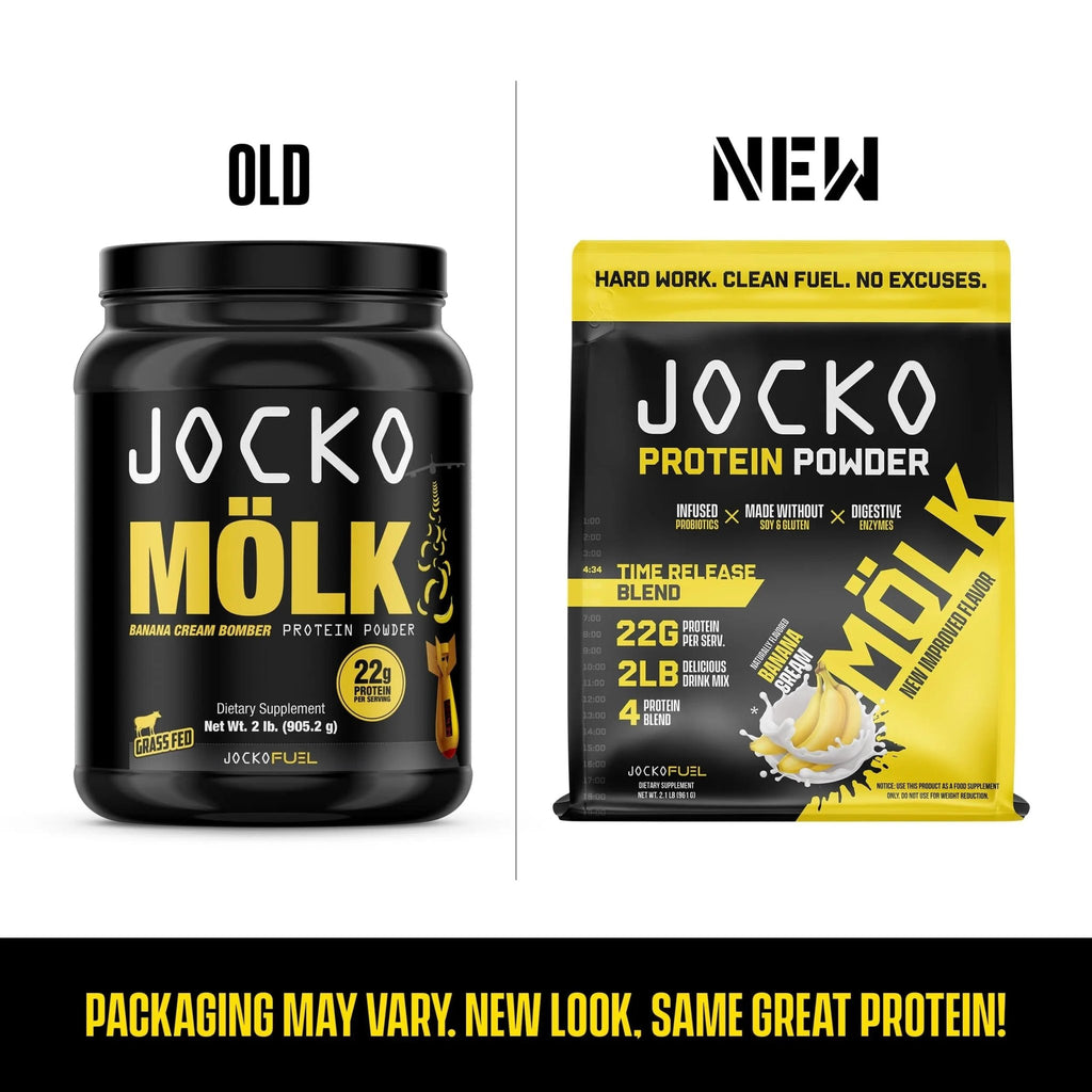 Jocko Mölk Whey Protein Powder (Banana Cream) - Keto, Probiotics, Grass Fed, Digestive - TrustMedUSA