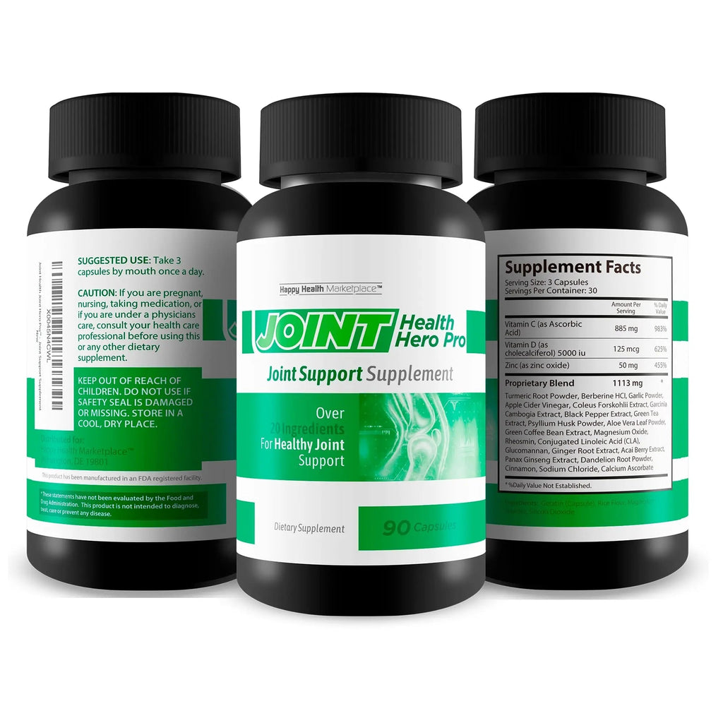Joint Health Hero Pro - Our Best Joint & Bone Support Supplement - Turmeric - Vitamin D - Vitamin C - for Knees, Hips, Hands, Feet, Back, Neck, and More - Our Best Vitamin D Formula - TrustMedUSA