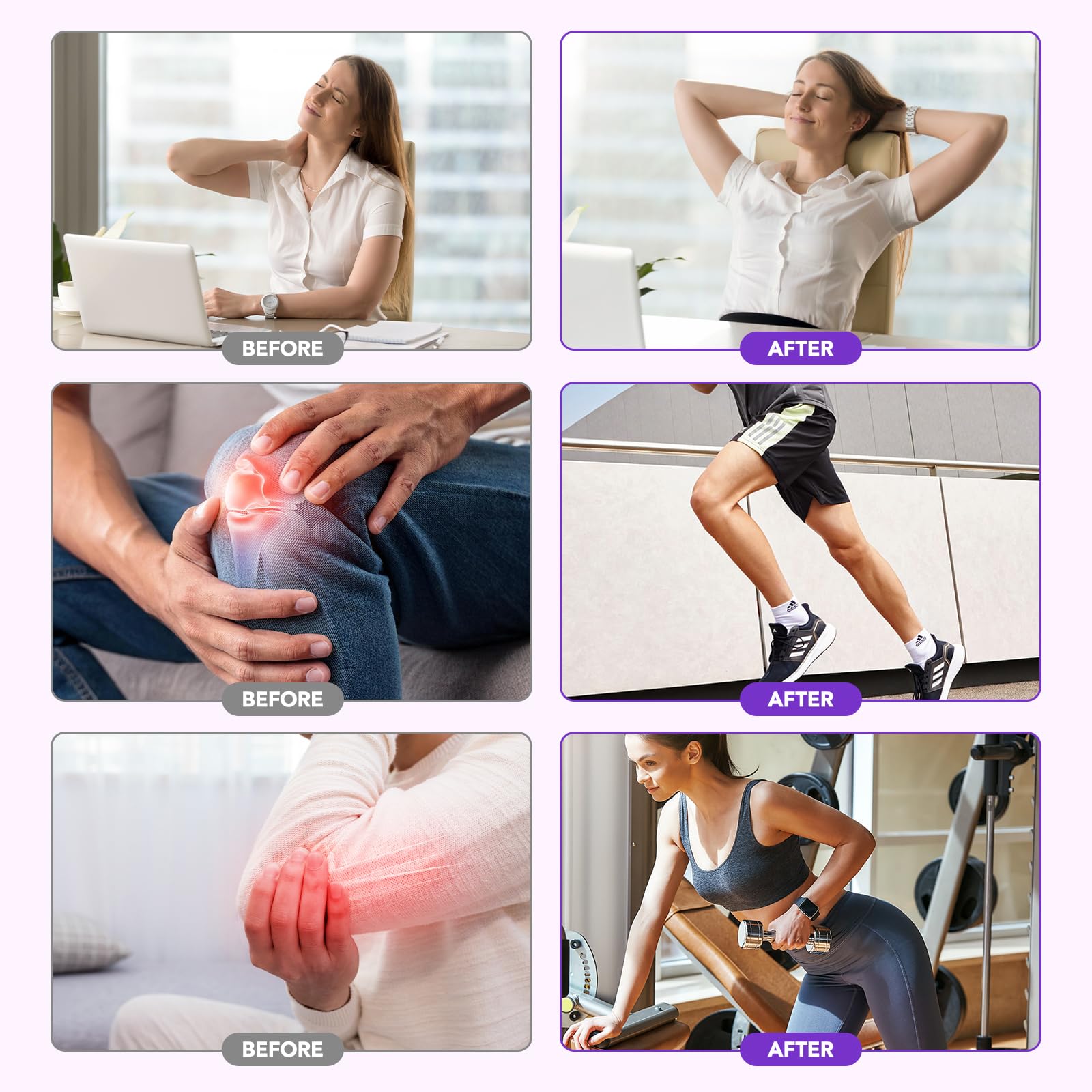 Joint Massage Purple Gel, Soothing Massage Cream for Joint Activities, Muscle, Knees, Lumbar, Neck, Back, Hands/Feet, Light-Weight & Easliy Spread for Post-Workout, Long-time Sitting|3.53Oz - TrustMedUSA