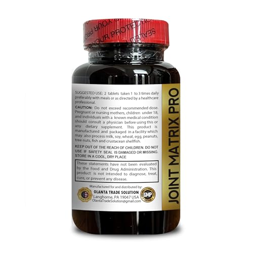 Joint Matrix PRO Natural Complex - Joint Support Supplement for Women, Support Joint Function and Mobility - 1 Bottle 90 Tablets - TrustMedUSA