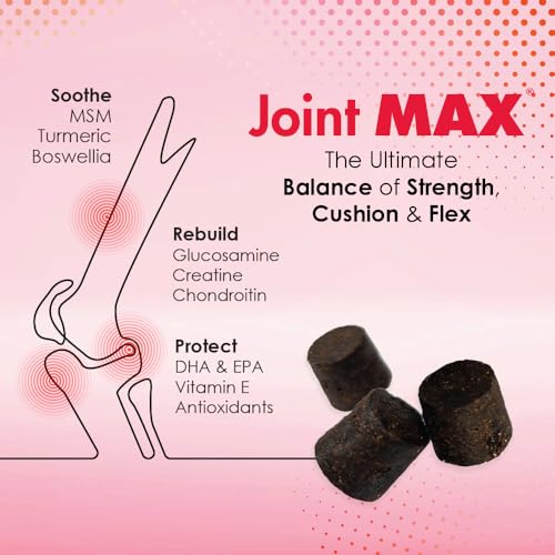 Joint Max TS Joint Supplement Vet Formulated Pain & Inflammation Relief Treats Hip Dysplasia & Arthritis, Glucosamine, Chondroitin, Turmeric, MSM, HA, Creatine, Omega 3 EPA + DHA.120 Soft Chews - TrustMedUSA