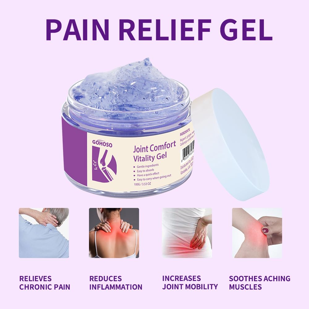 Joint Purple Gel, Cooling Massage Cream with Turmeric for Back, Neck, Joints & Muscles – Hydrating Gel for Active Lifestyles - TrustMedUSA