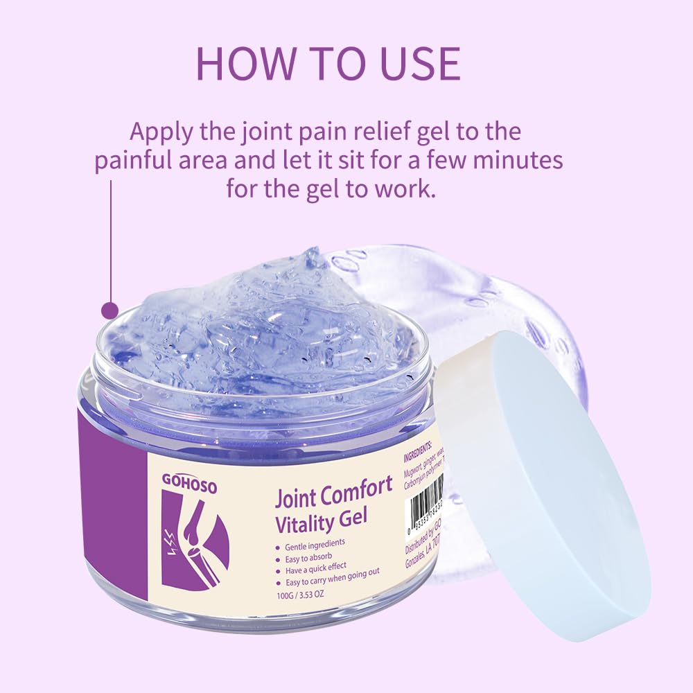 Joint Purple Gel, Cooling Massage Cream with Turmeric for Back, Neck, Joints & Muscles – Hydrating Gel for Active Lifestyles - TrustMedUSA