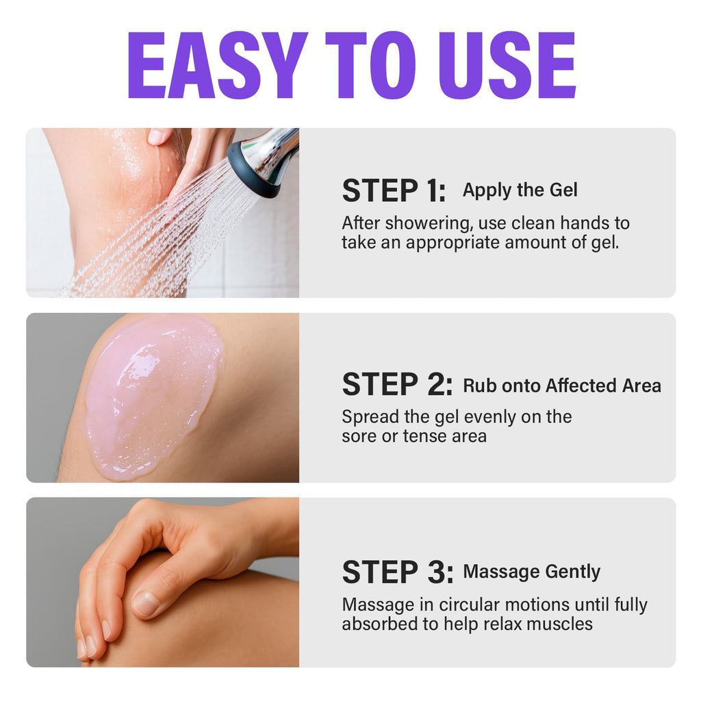 Joint Purple Gel, Fast-Absorbing Soothing Relief Massage Gel with Natural Extracts, Support Muscle, Joint, Shoulder, Knee, Back, Lumbar & Muscle Stiffness - TrustMedUSA