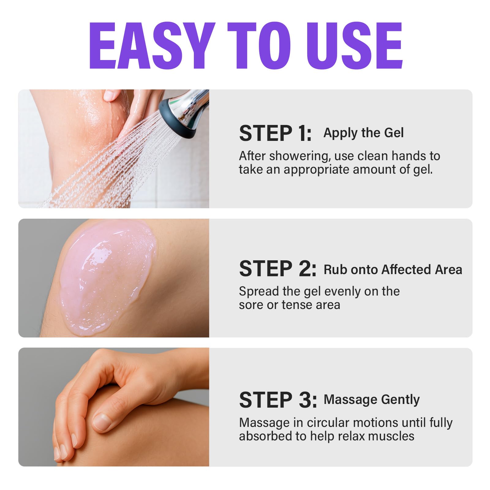 Joint Purple Gel, Fast-Absorbing Soothing Relief Massage Gel with Natural Extracts, Support Muscle, Joint, Shoulder, Knee, Back, Lumbar & Muscle Stiffness - TrustMedUSA