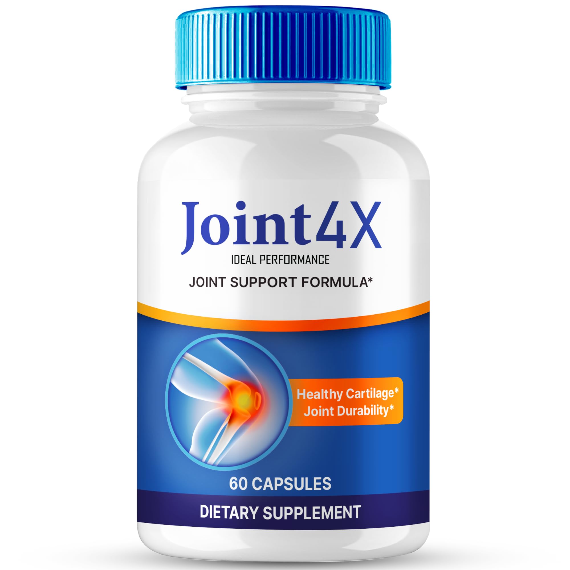 Joint4X Joint Support Capsules, Official Joint-4X Supplement Pills, All-Natural Formula to Fortify Bones and Bolster Flexibility - Maximum Strength, Joint 4X Pills Reviews (60 Capsules) - TrustMedUSA