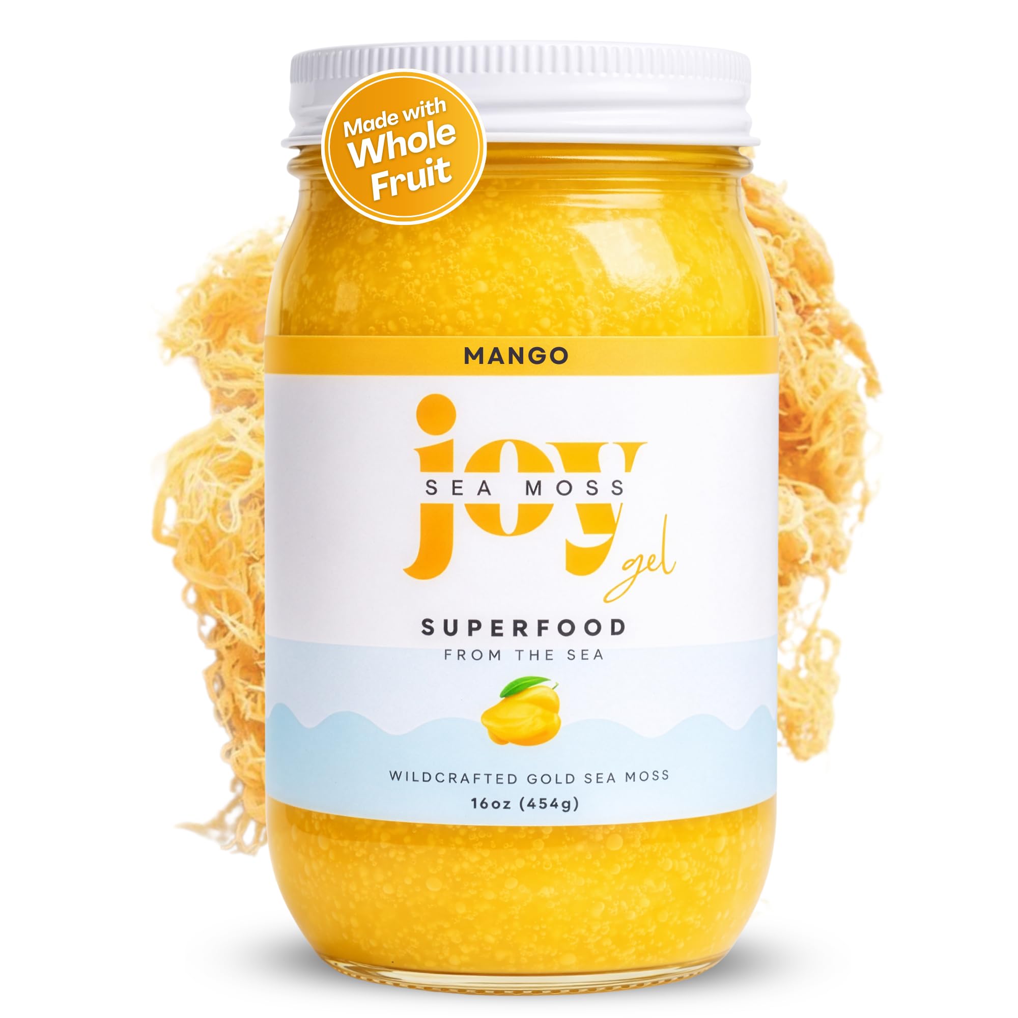 Joy Sea Moss Wildcrafted Irish Sea Moss Gel 16 oz | Made in USA | Gold Seamoss Superfood | Rich in Vitamins & Minerals | Real Fruit | Nutritional Supplement | Mango - TrustMedUSA