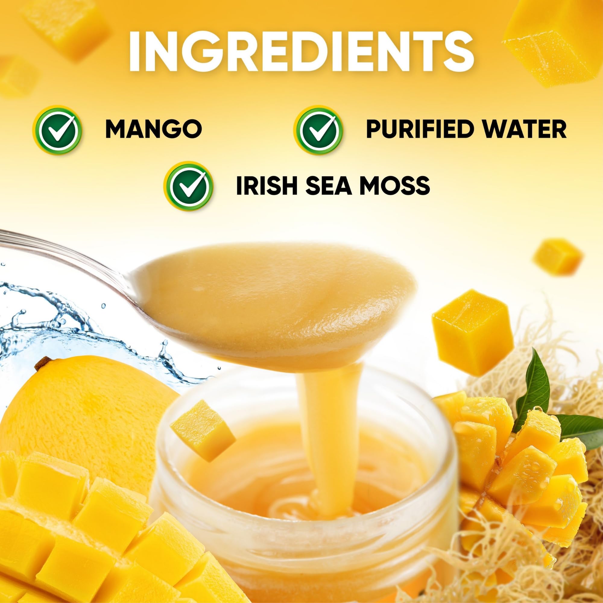 Joy Sea Moss Wildcrafted Irish Sea Moss Gel 16 oz | Made in USA | Gold Seamoss Superfood | Rich in Vitamins & Minerals | Real Fruit | Nutritional Supplement | Mango - TrustMedUSA