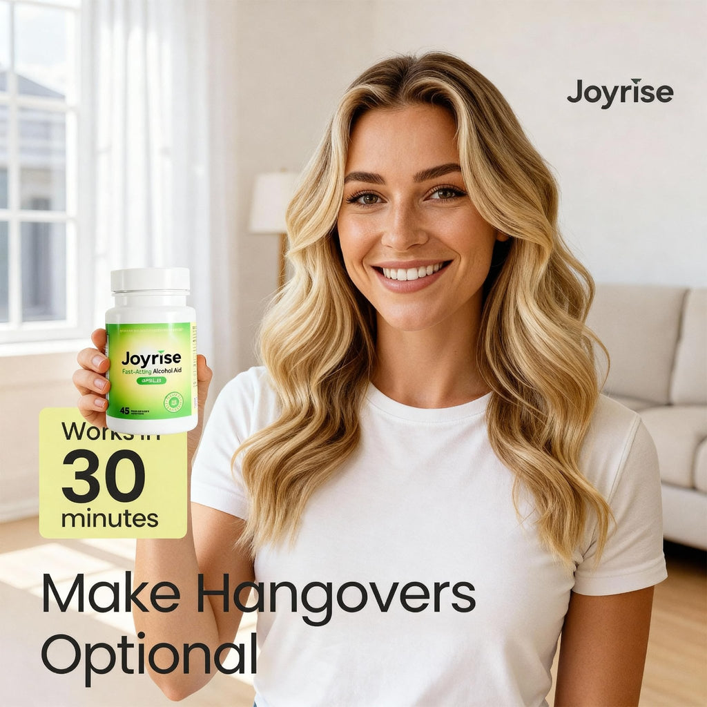 Joyrise® After Drinking Aid – Fast Acting Capsules with DHM – Alcohol Metabolism Support, Liver Health, Rapid Bioavailability & Body Replenishment – 45 Capsules (15 Servings) - TrustMedUSA