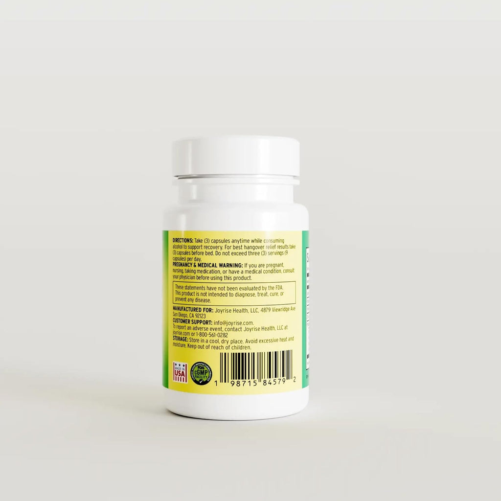 Joyrise® After Drinking Aid – Fast Acting Capsules with DHM – Alcohol Metabolism Support, Liver Health, Rapid Bioavailability & Body Replenishment – 45 Capsules (15 Servings) - TrustMedUSA
