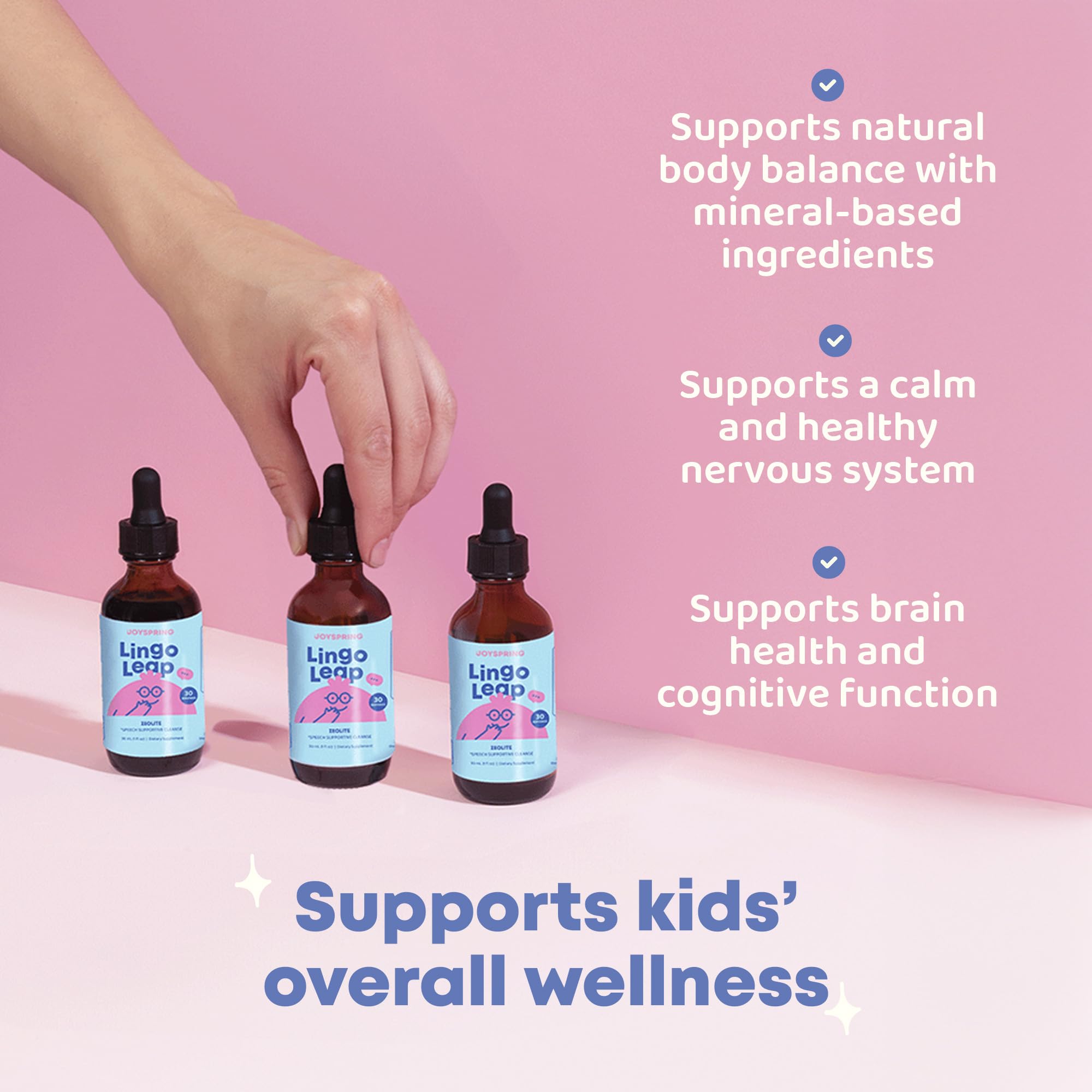 JoySpring LingoLeap – Liquid Kids Formula with Zeolite Clinoptilolite, Methylated B12 & Vitamin D3 | Gentle Daily Support for Kids’ Wellness - TrustMedUSA