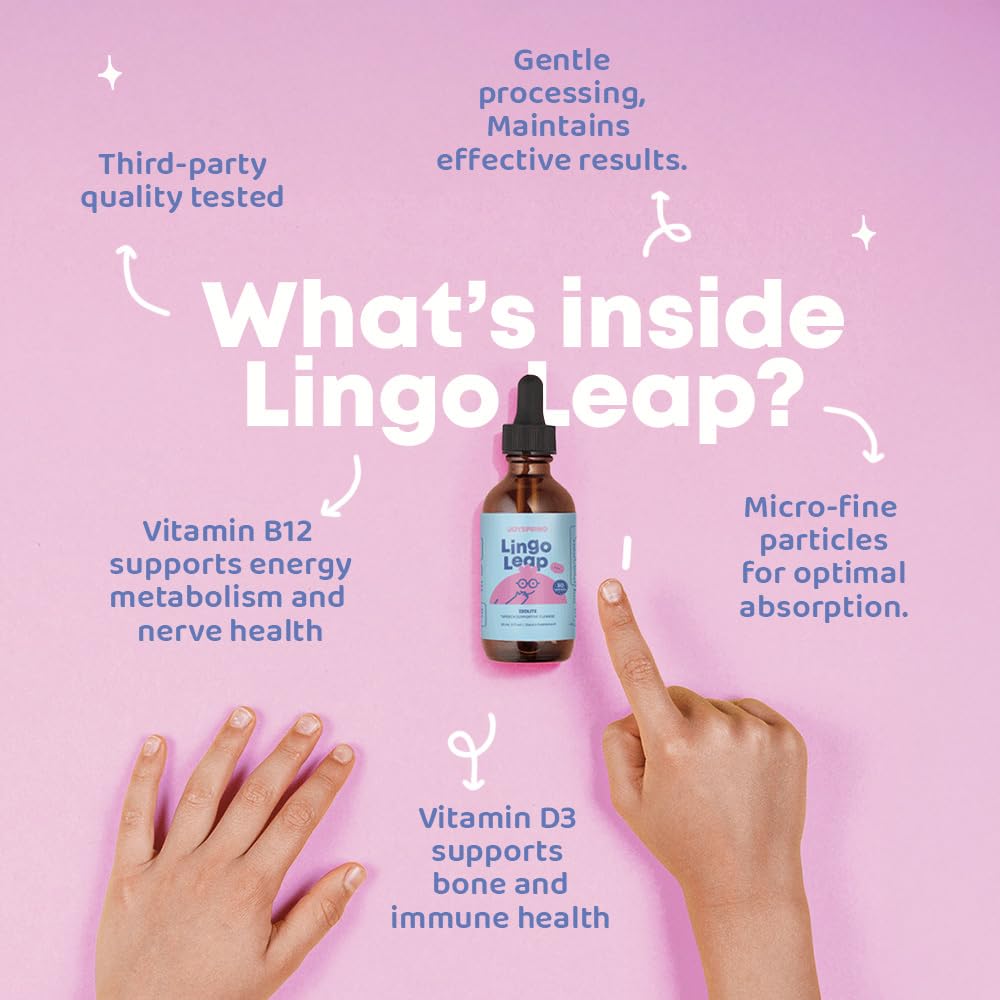 JoySpring LingoLeap – Liquid Kids Formula with Zeolite Clinoptilolite, Methylated B12 & Vitamin D3 | Gentle Daily Support for Kids’ Wellness - TrustMedUSA