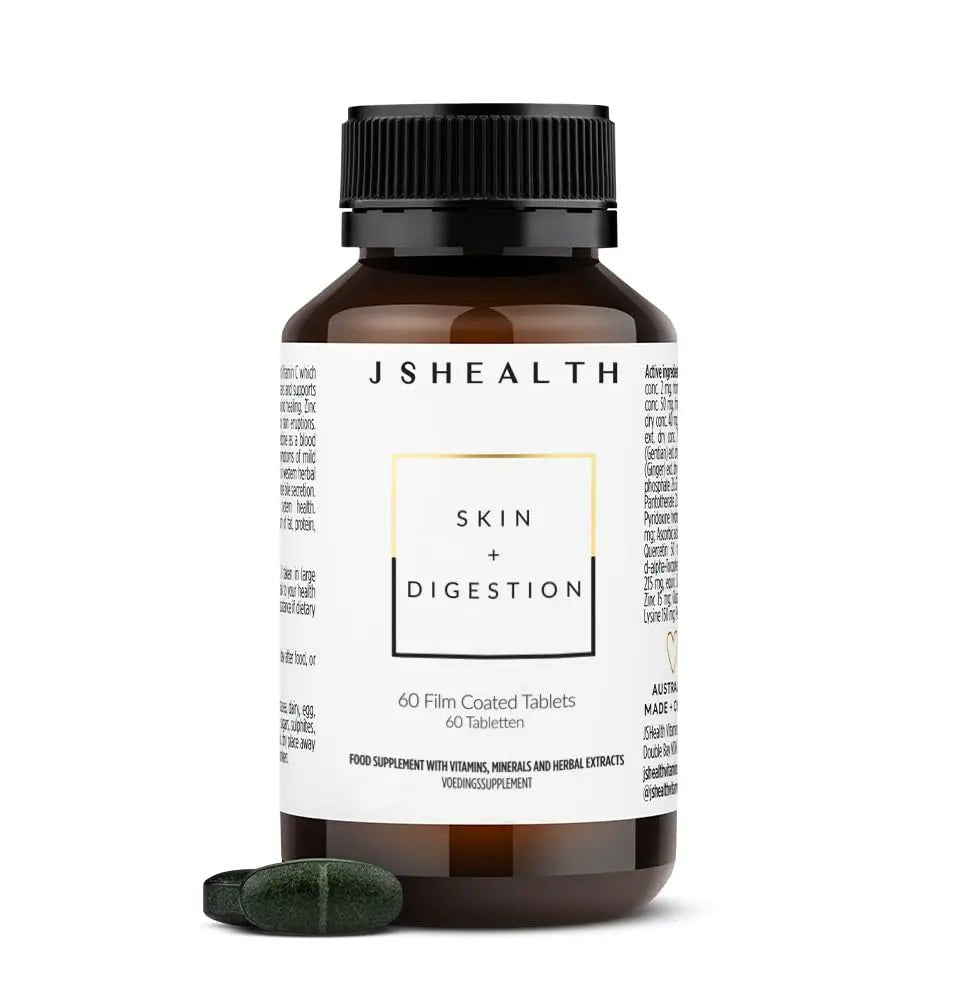 JSHealth Vitamins Skin and Digestion Formula | Skin Supplement with Zinc | Burdock - TrustMedUSA