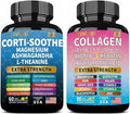 JTEVEweu Shining Serenity Set, Cortisol Support with Ashwagandha, L-Theanine, Magnesium, Lions Mane, GABA, Bacopa Monnieri, Collagen Biotin, Keratin, Hyaluronic Acid, Quercetin - TrustMedUSA