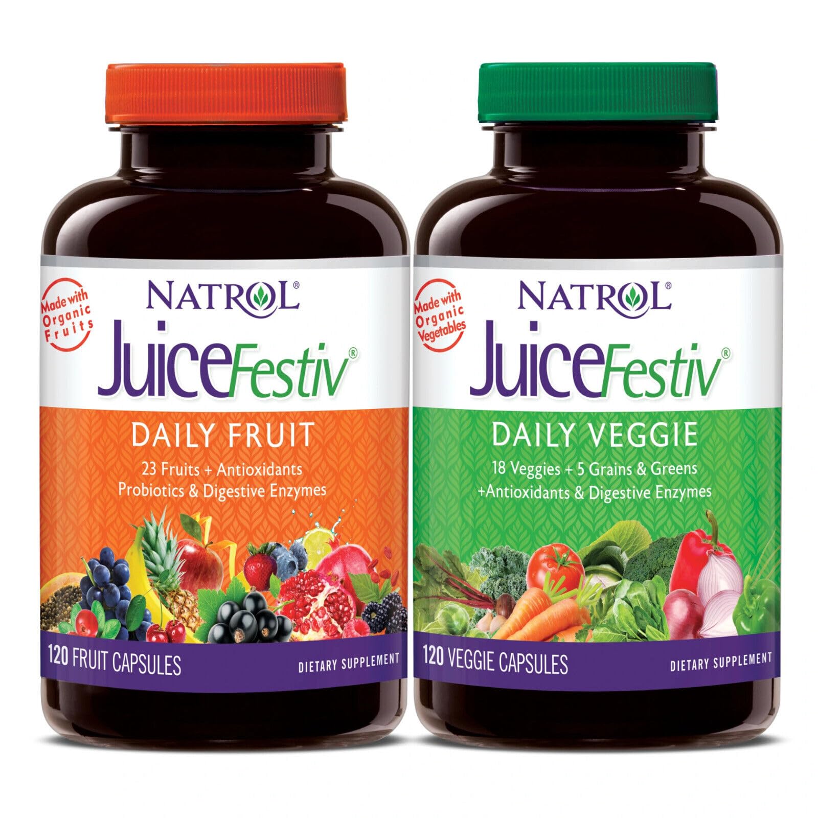 Juice Festiv Daily Fruit and Veggie - 120+120 capsules - Maple Wellness Supplements