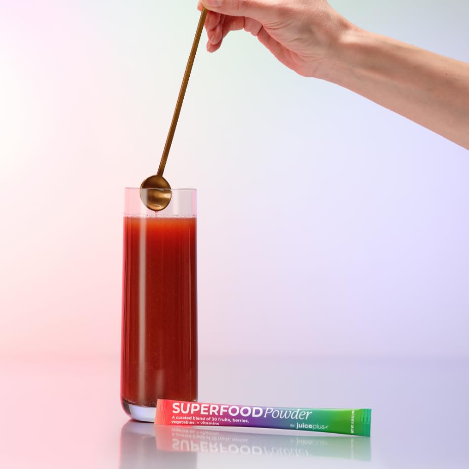 Juice Plus+ - Superfood Powder - Drink with 30 Fruits Berries Veggies Plant Vitamins for Refreshing Immune Wellness Boost - 30 Stick Packs - TrustMedUSA