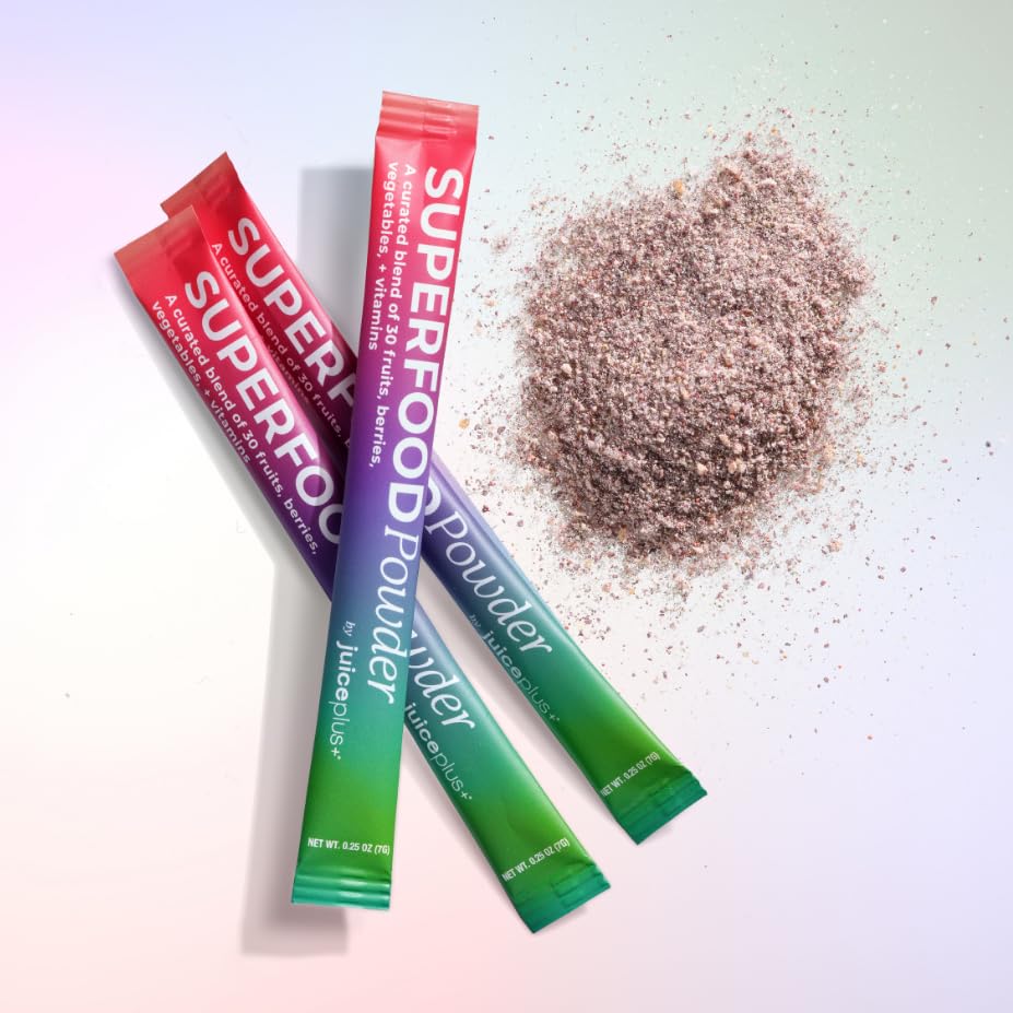 Juice Plus+ - Superfood Powder - Drink with 30 Fruits Berries Veggies Plant Vitamins for Refreshing Immune Wellness Boost - 30 Stick Packs - TrustMedUSA
