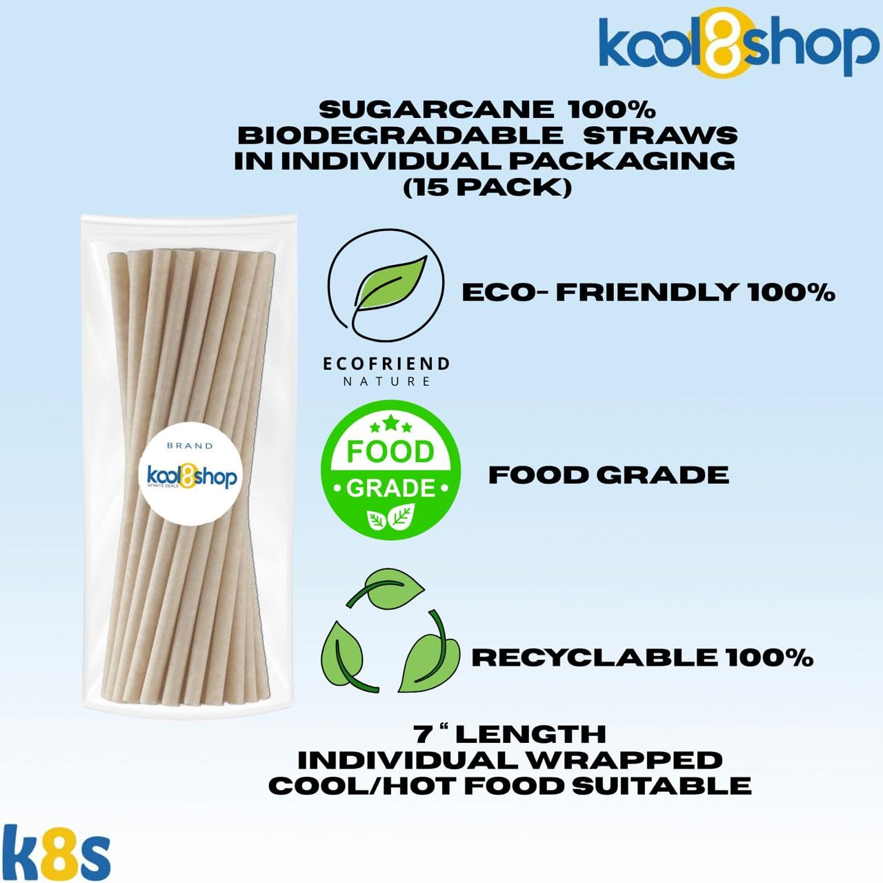 Juicy Juice Cherry 100% Juice Vitamin C No Sugar Added 64 fl oz Plastic Bottle 4 Pack + 15 Sugarcane Disposable Straws by KOOL8SHOP Infinite Deals - Maple Wellness Supplements