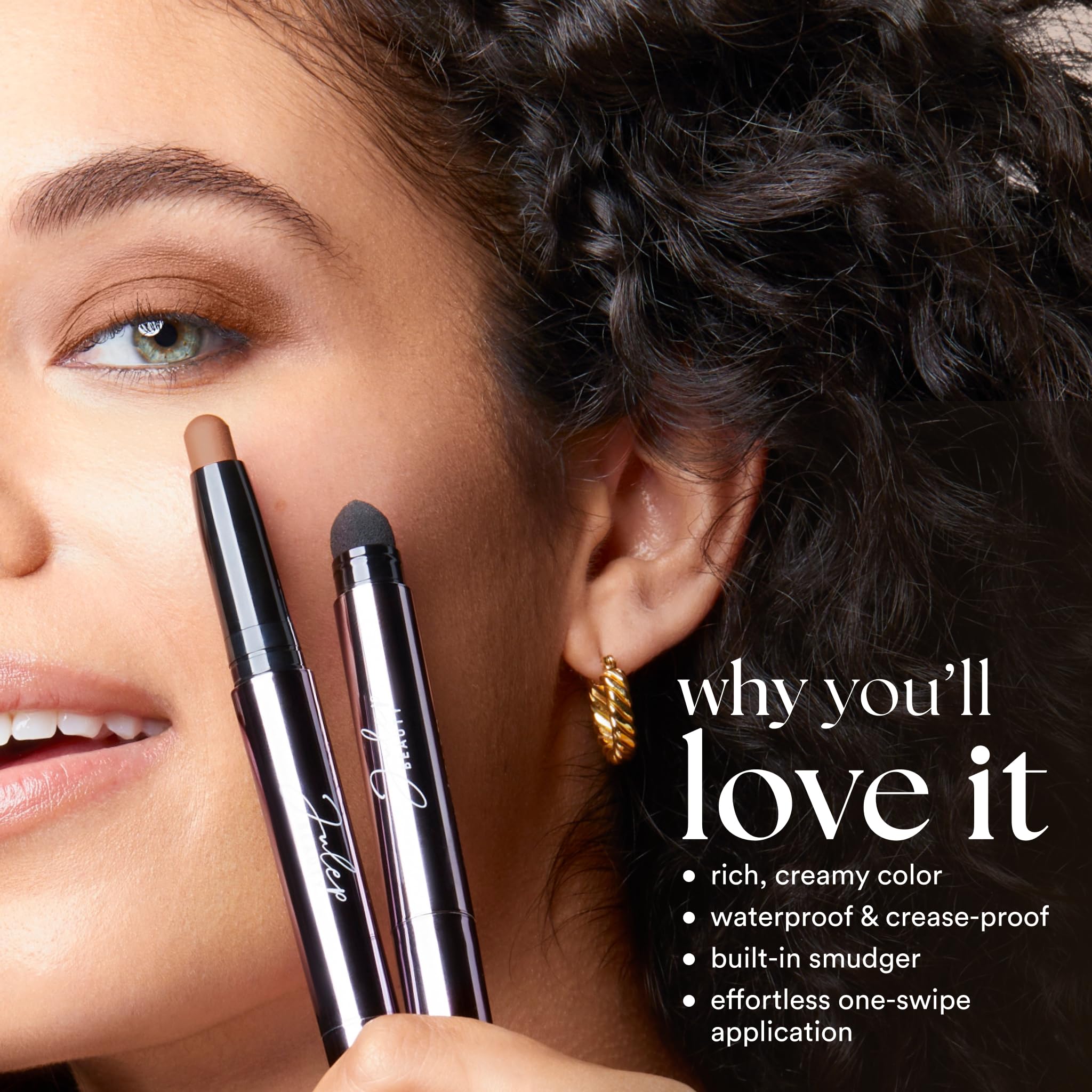 Julep Eyeshadow 101 Cream-to-Powder Waterproof Shadow Stick – Sand Shimmer – Long-Lasting, Crease-Proof, Champagne Toned Shimmer Cream Eyeshadow with Built-in Smudger - TrustMedUSA
