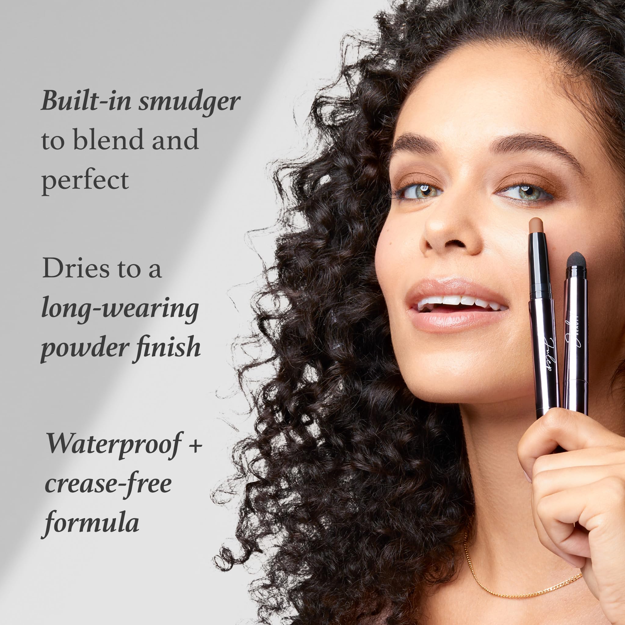 Julep Eyeshadow 101 Crème-to-Powder Waterproof Eyeshadow Stick Duo – Long-Lasting, Crease-Proof, Easy Apply with Built-in Smudger - Desert & Champagne - TrustMedUSA