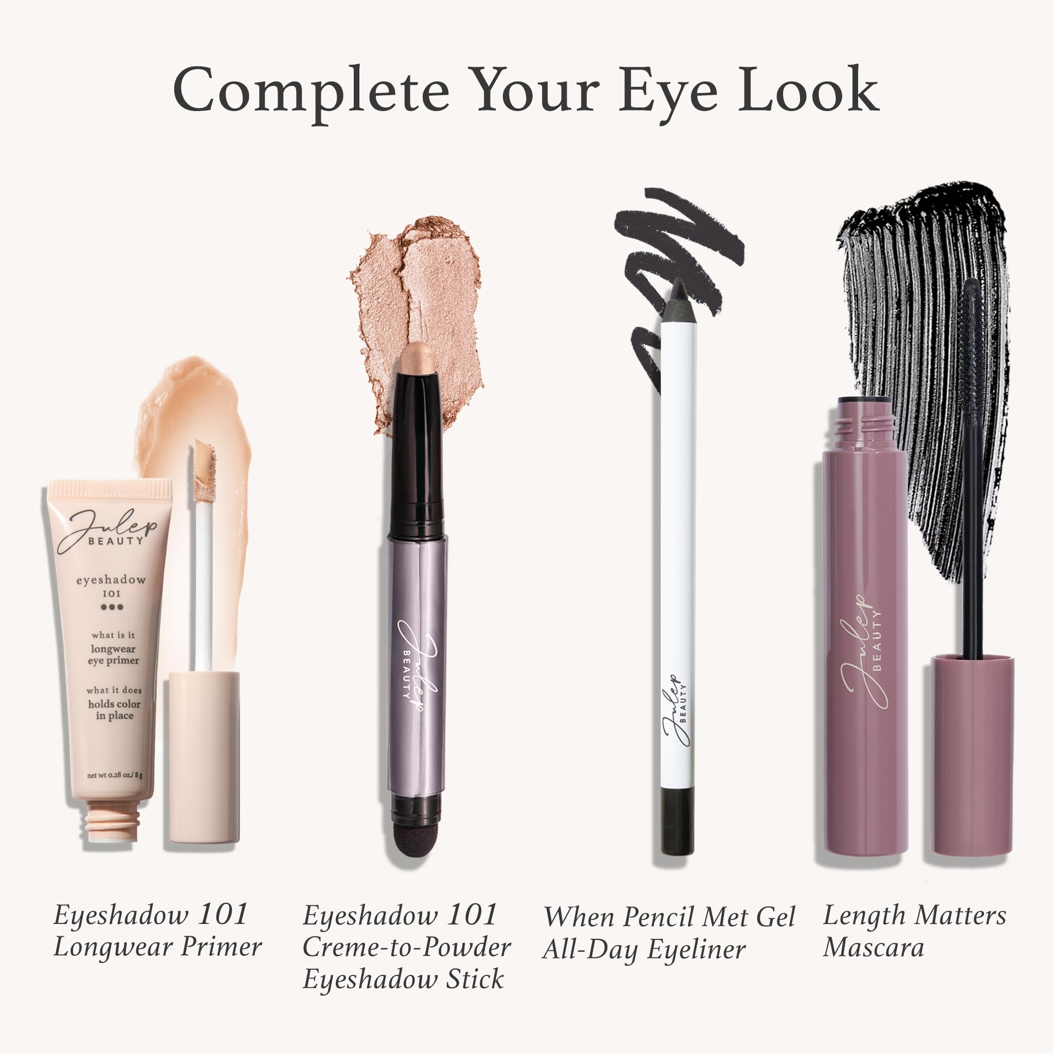 Julep Eyeshadow 101 Crème-to-Powder Waterproof Eyeshadow Stick Duo – Long-Lasting, Crease-Proof, Easy Apply with Built-in Smudger - Desert & Champagne - TrustMedUSA