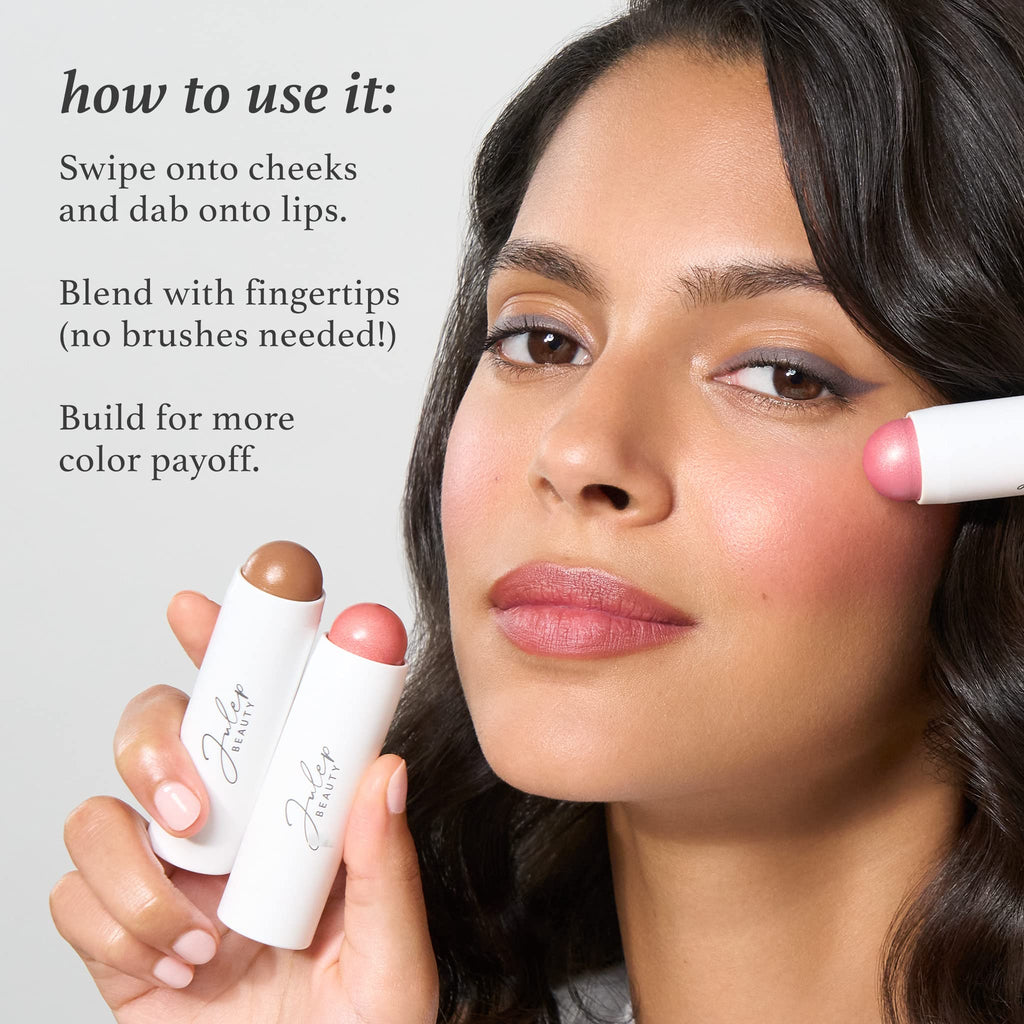 Julep Skip The Brush Cream to Powder Blush Stick - Muted Mauve - Blendable and Buildable Color - 2-in-1 Blush and Lip Makeup Stick - TrustMedUSA