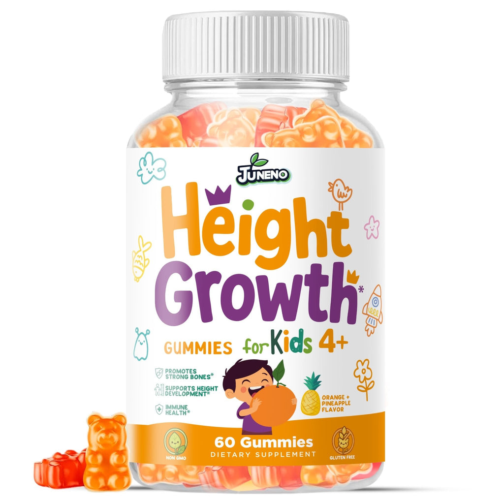 Juneno Height Growth Vitamins Supplement Gummies - Grow Taller for Teens Kids Boys Girls - Natural Height Increaser Maximizer Multivitamin - TrustMedUSA