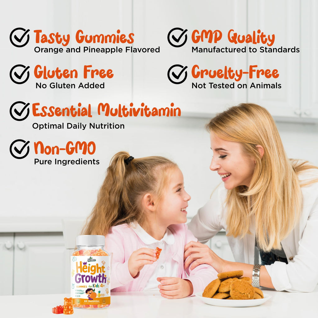 Juneno Height Growth Vitamins Supplement Gummies - Grow Taller for Teens Kids Boys Girls - Natural Height Increaser Maximizer Multivitamin - TrustMedUSA