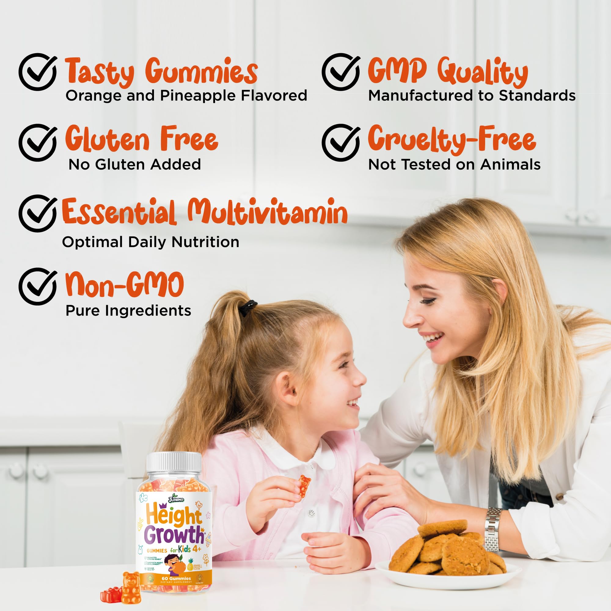 Juneno Height Growth Vitamins Supplement Gummies - Grow Taller for Teens Kids Boys Girls - Natural Height Increaser Maximizer Multivitamin - TrustMedUSA