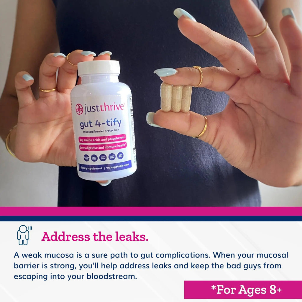 Just Thrive Gut 4-tify - Gut Health Supplements for Women and Men - Anti Bloat, 90 Vegetable Capsules - TrustMedUSA