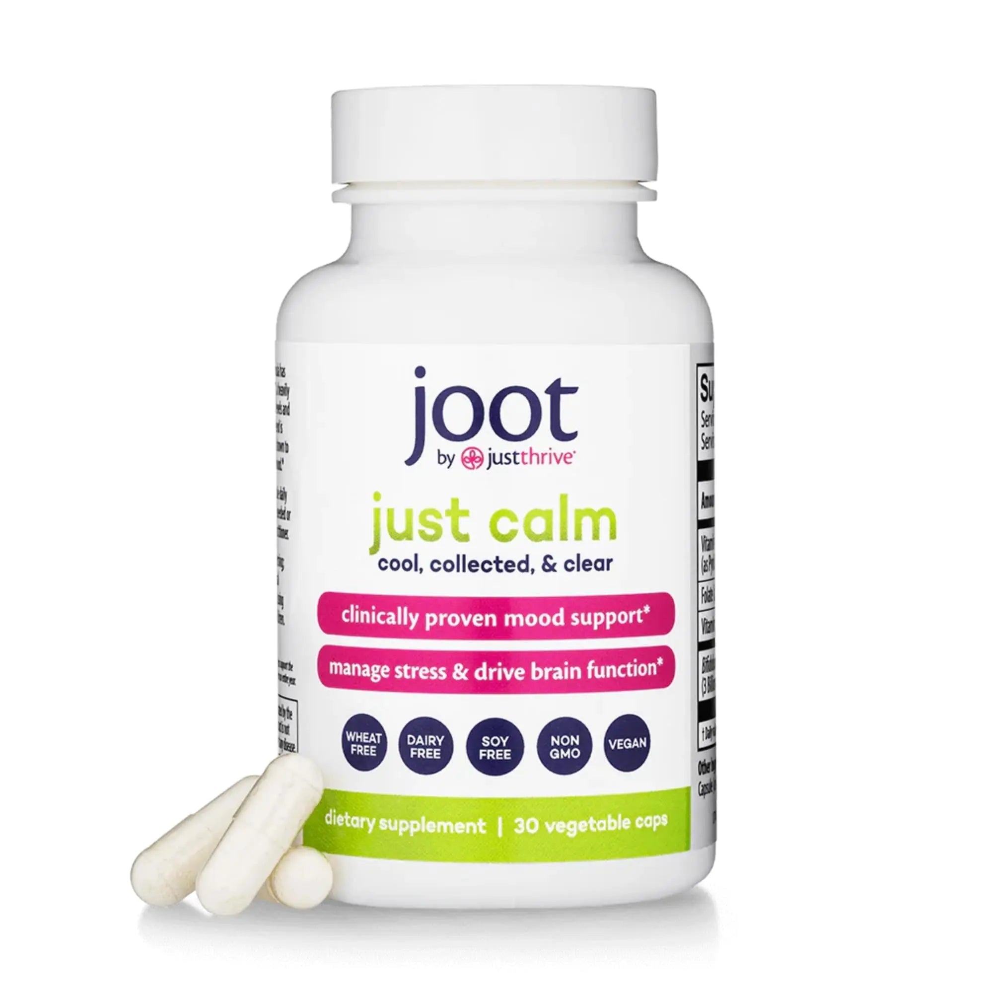 Just Thrive - Just Calm - Cortisol Manager - Calming, Memory, and Mood Support Supplement - Vegan, 30 Calm Capsules - TrustMedUSA