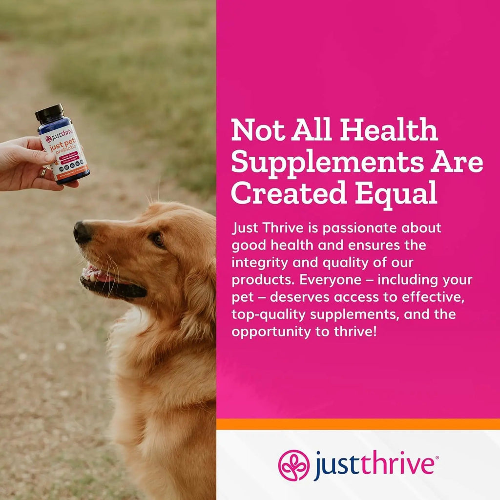 Just Thrive Just Pets Probiotic - Daily Digestive Probiotics for Dogs and Cats - 4 Billion CFUs Pet Probiotic, 30 Capsules - TrustMedUSA