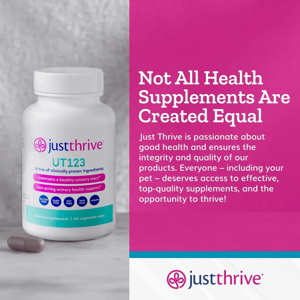 Just Thrive UT123 - Supports Urinary Tract Health for Women - Made with Cranberry, 60 Capsules - TrustMedUSA