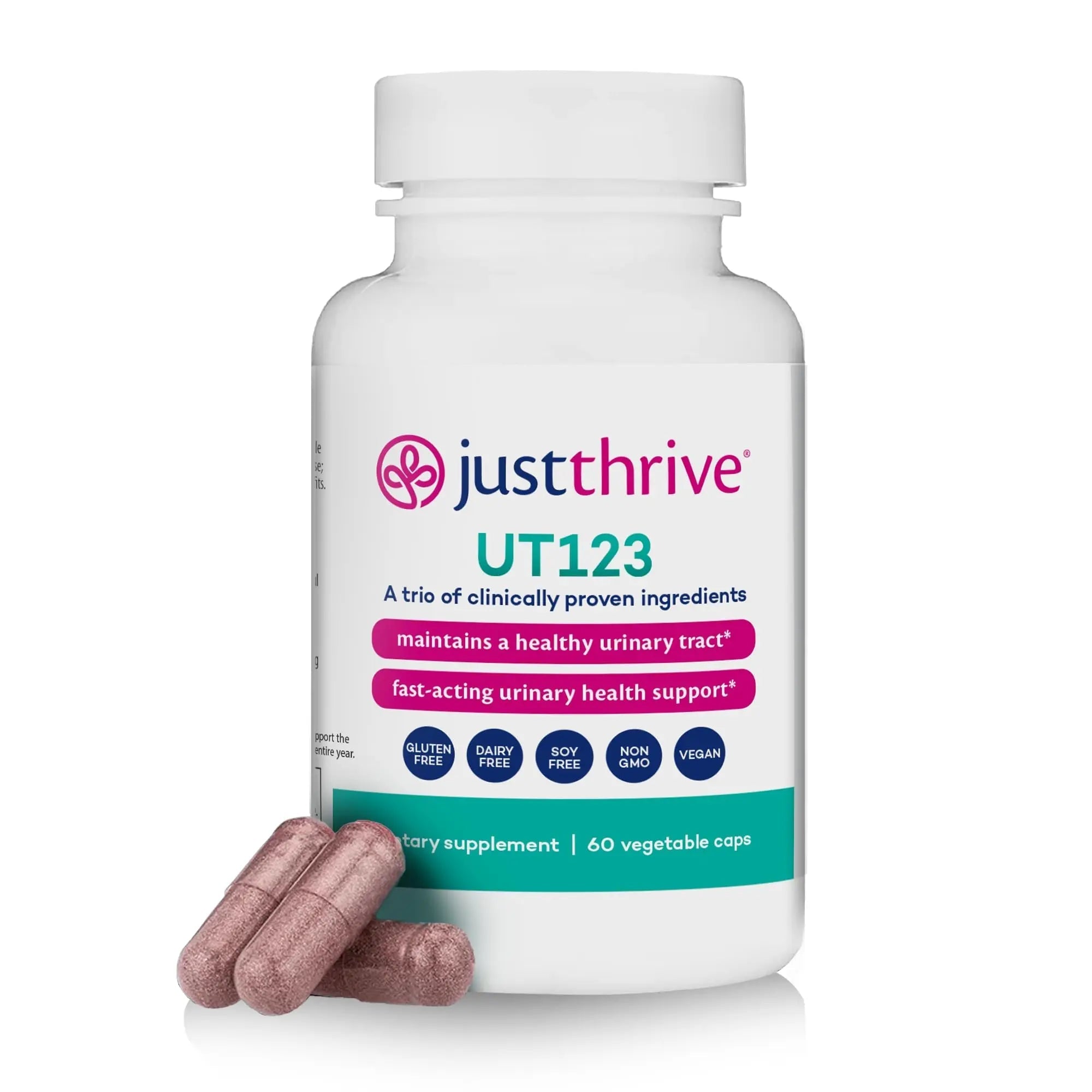 Just Thrive UT123 - Supports Urinary Tract Health for Women - Made with Cranberry, 60 Capsules - TrustMedUSA
