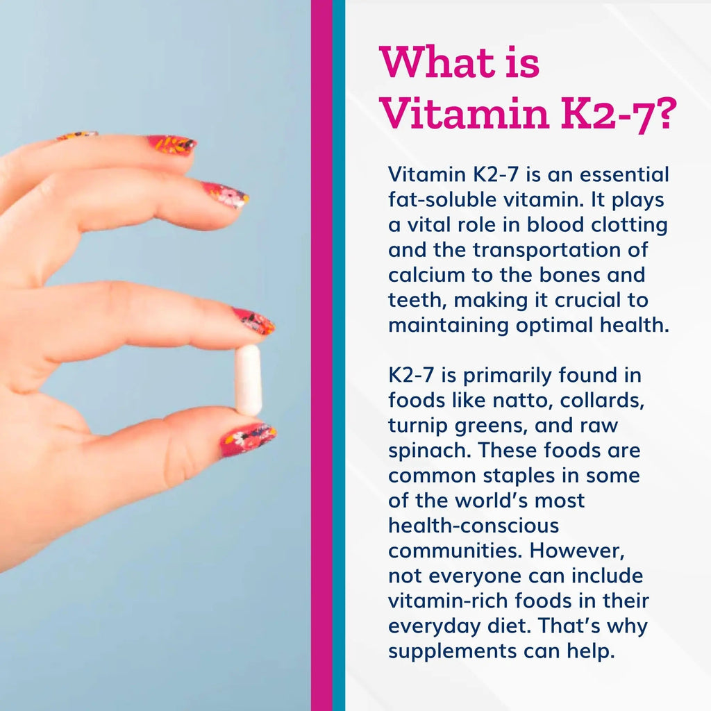 Just Thrive Vitamin K2-7 - Bone, Brain, and Heart Health K2 Vitamin Supplement, 60 Capsules - TrustMedUSA