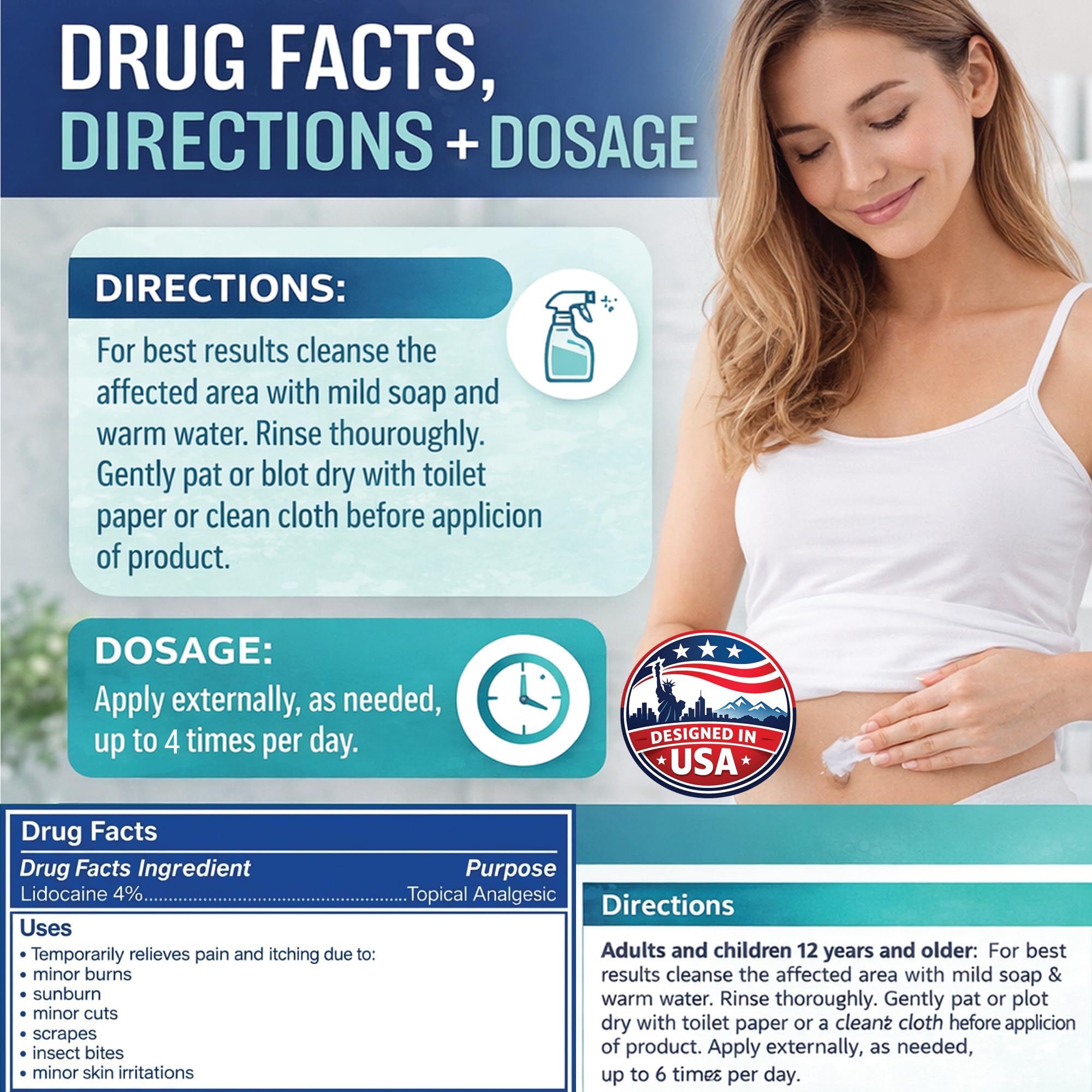JustHeal RX Lidocaine Cream for Hemorrhoids | 2 OZ Tube – Fast-Acting 4% Lidocaine Numbing Cream & Topical Analgesic Cream for Anorectal Itch Relief | OTC Lidocaine Cream Maximum Strength - TrustMedUSA