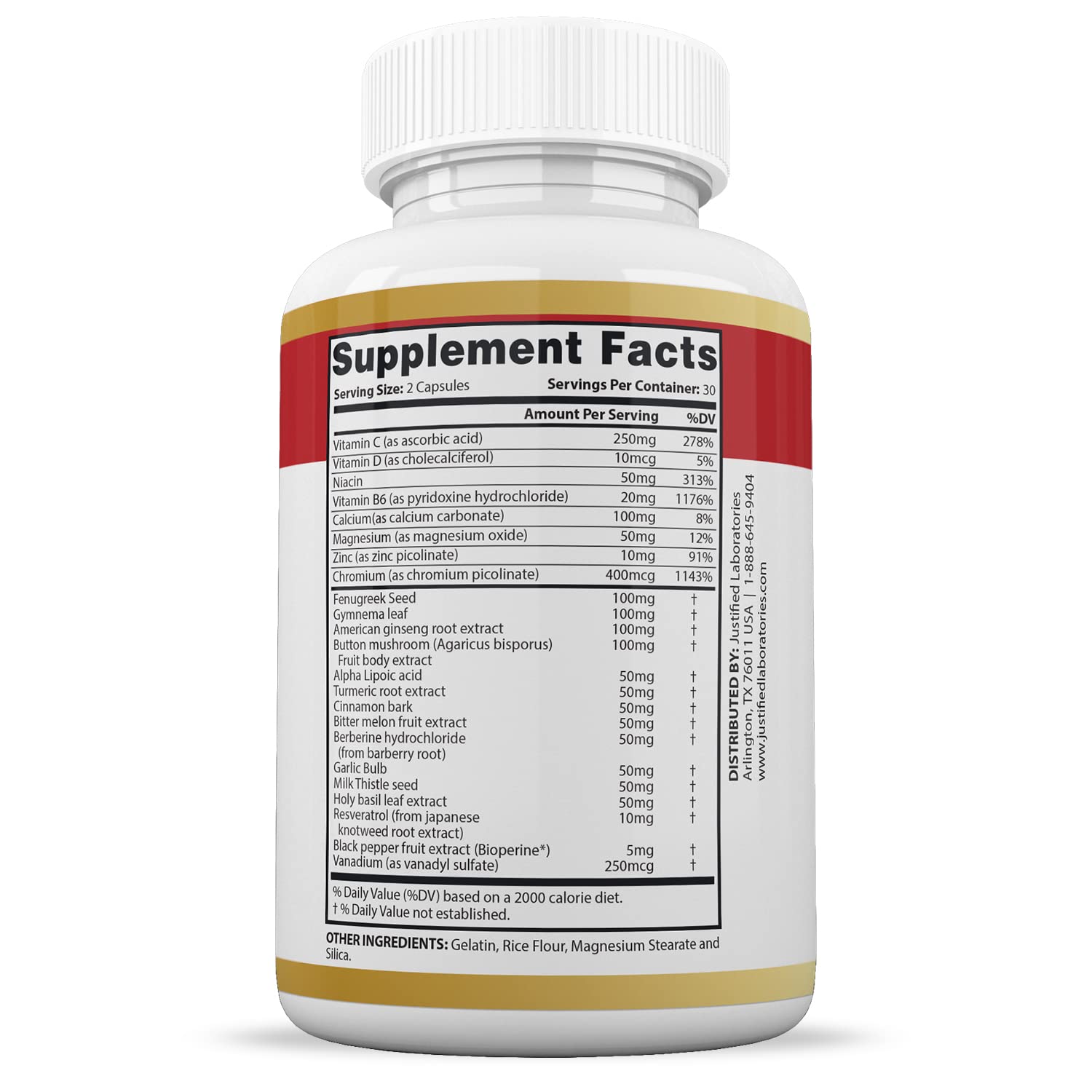 Justified Laboratories (2 Pack Blood Balance Max 1295MG Formula Supplement Pills 120 Capsules - TrustMedUSA