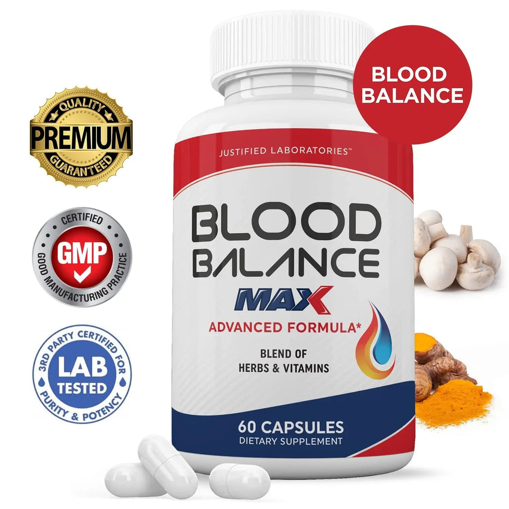 Justified Laboratories (2 Pack Blood Balance Max 1295MG Formula Supplement Pills - TrustMedUSA