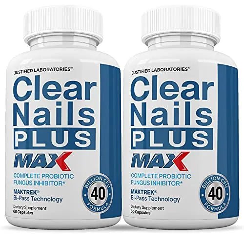 Justified Laboratories (2 Pack) Clear Nails Plus Max Pills 40 Billion CFU Probiotic Supports - TrustMedUSA