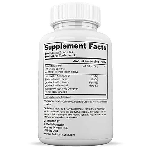 Justified Laboratories (2 Pack) Clear Nails Plus Max Pills 40 Billion CFU Probiotic Supports - TrustMedUSA