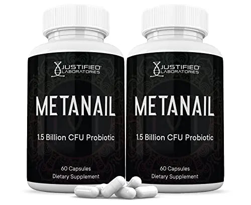 Justified Laboratories (2 Pack) Metanail 1.5 Billion CFU Probiotic Nail Support 120 Capsules - TrustMedUSA