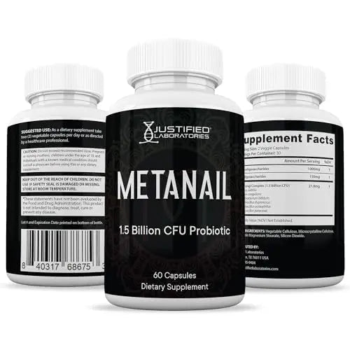 Justified Laboratories (2 Pack) Metanail 1.5 Billion CFU Probiotic Nail Support 120 Capsules - TrustMedUSA