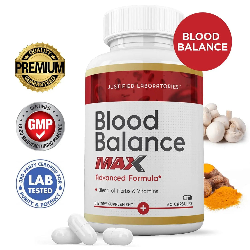Justified Laboratories (3 Pack Blood Balance Max 1295MG Formula Supplement Pills - TrustMedUSA