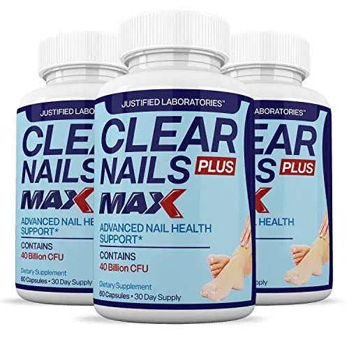 Justified Laboratories (3 Pack) Clear Nails Plus Max Pills 40 Billion CFU Probiotic 60 Caps - TrustMedUSA